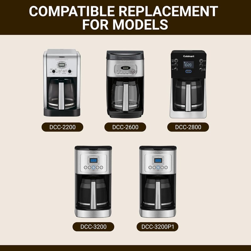 COSPARX 14-Cup Replacement Carafe Compatible with Cuisinart Coffeemakers: DCC-2200, DCC-2600, DCC-2800, DCC-3200, DCC 3200P1 Model# DCC-2200RC - Image 2